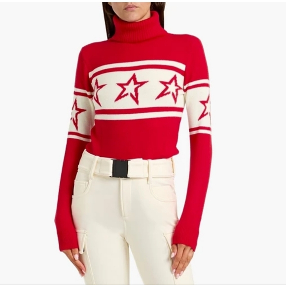 💥 Perfect Moment Chopper Turtleneck Sweater Perfect Moment Piste Stars Red - Picture 2 of 13